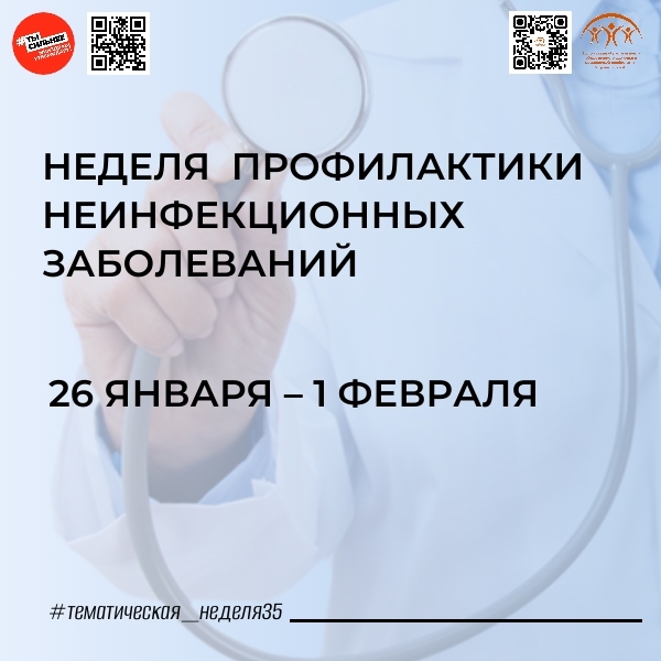 С 26 января по 1 февраля Минздрав РФ проводит неделю профилактики неинфекционных заболеваний.